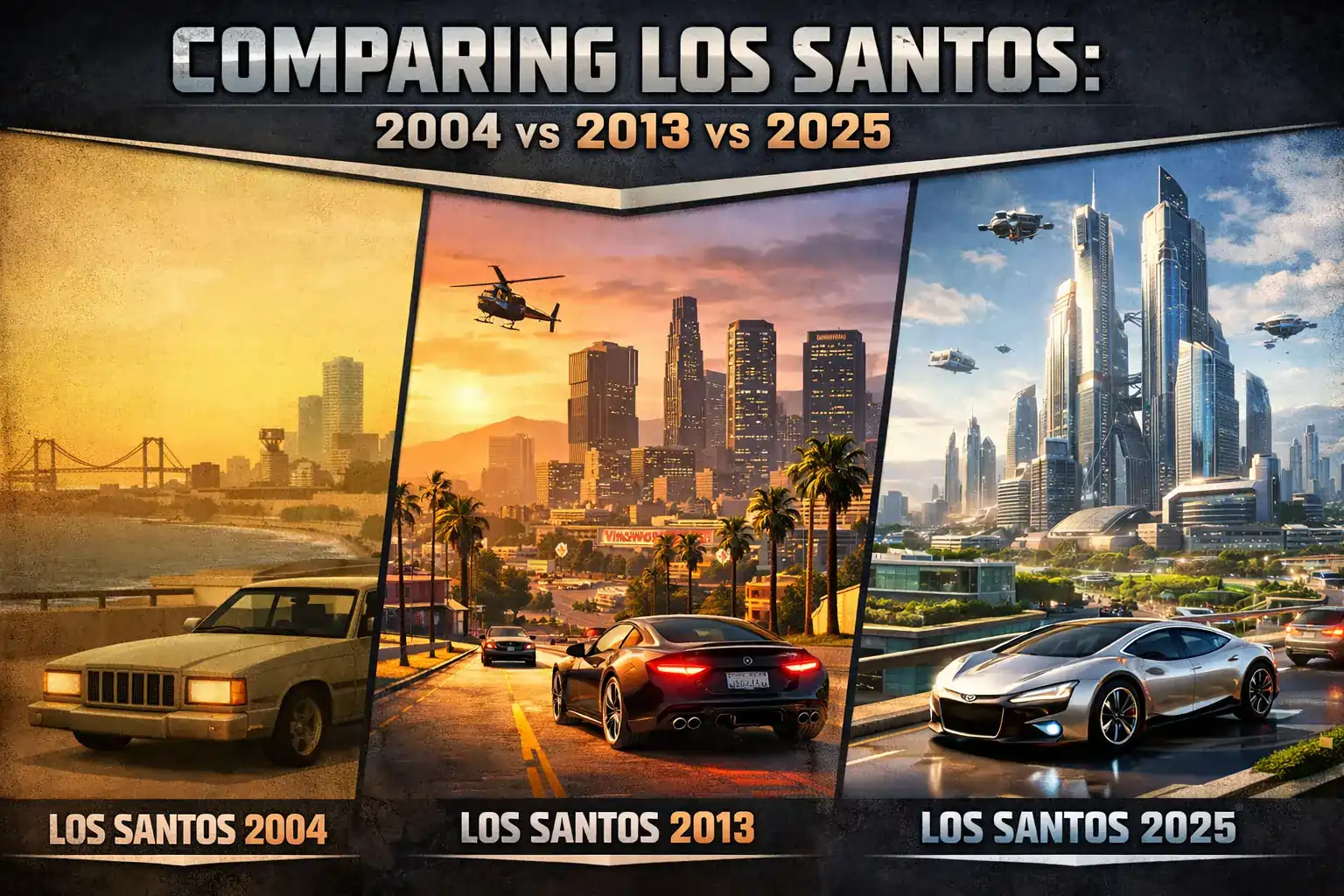 Comparing Los Santos 2004 vs 2013 vs 2025 GTA VI